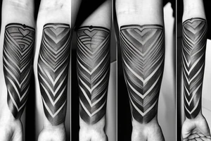 wide black armband with straight lines tattoo idea