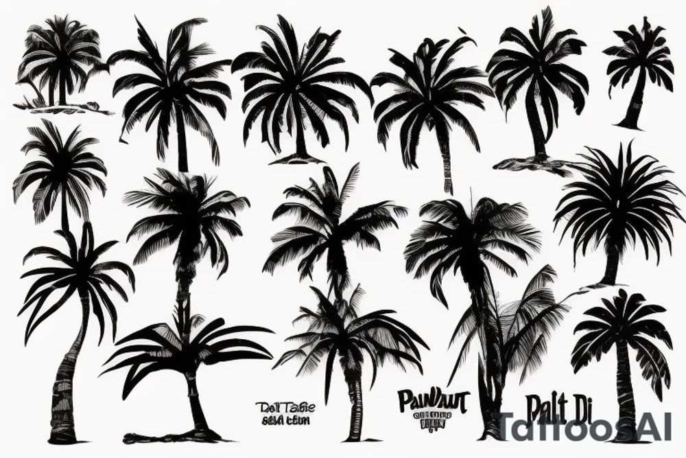 palm tree 80s vibe tattoo idea