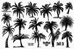 palm tree 80s vibe tattoo idea