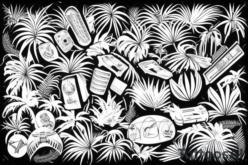 palm tree 80s vibe tattoo idea