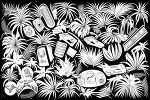 palm tree 80s vibe tattoo idea