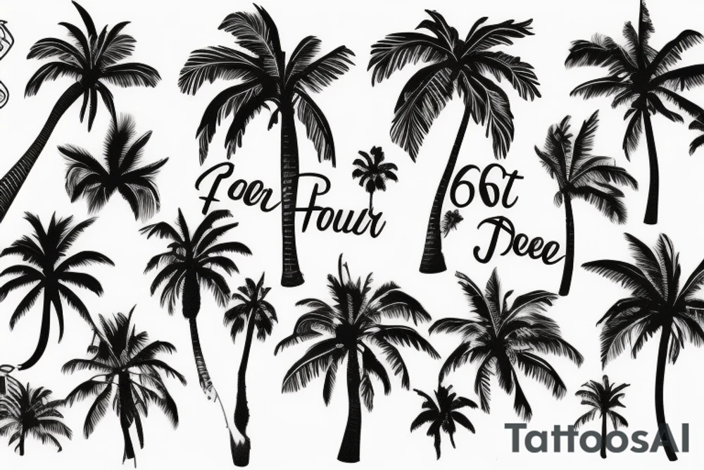 palm tree 80s sleeve tattoo idea