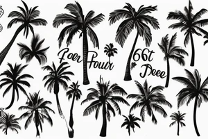 palm tree 80s sleeve tattoo idea