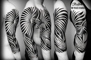 palm tree 80s sleeve tattoo idea