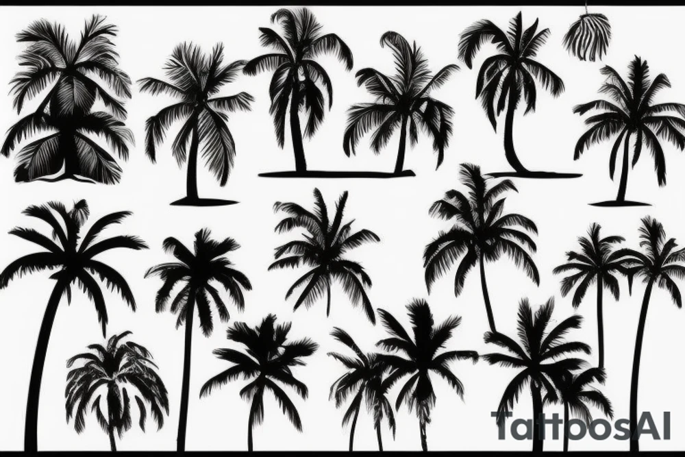 palm tree 80s sleeve tattoo idea