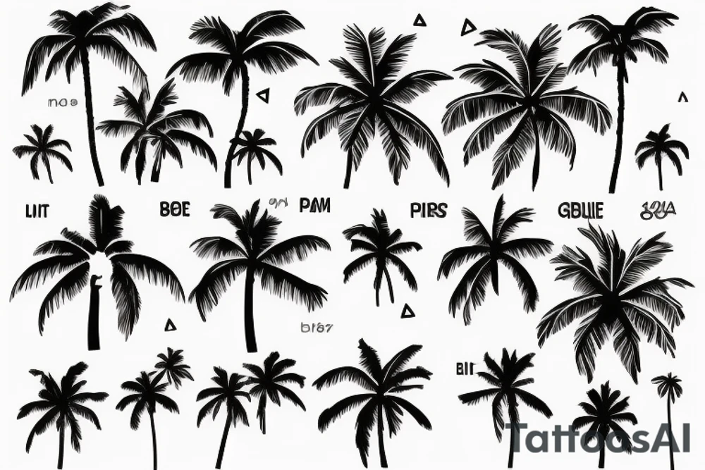 palm tree 80s sleeve tattoo idea