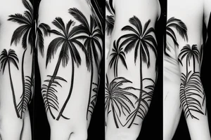 palm tree 80s sleeve tattoo idea