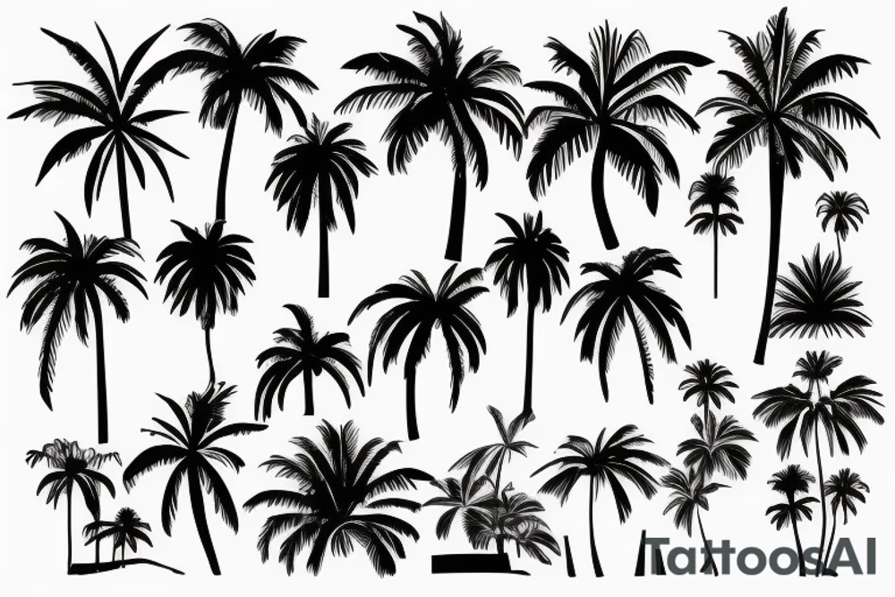 palm tree 80s sleeve tattoo idea