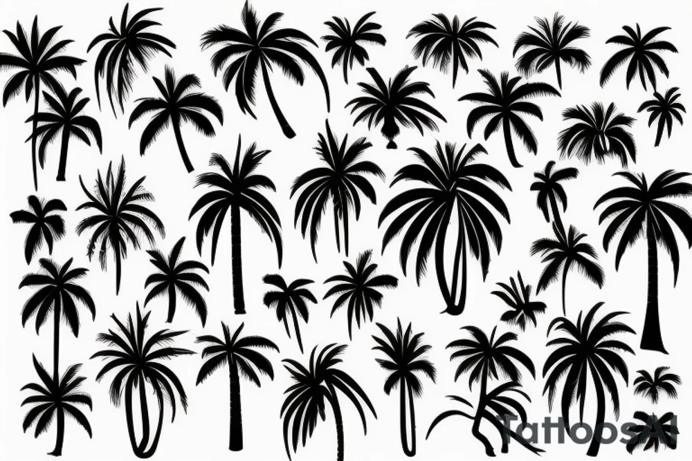 palm tree 80s sleeve tattoo idea