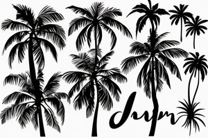 palm tree 80s sleeve tattoo idea