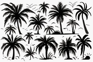 palm tree 80s arm tattoo idea