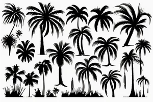palm tree 80s arm tattoo idea