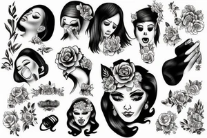 Women crying tattoo idea