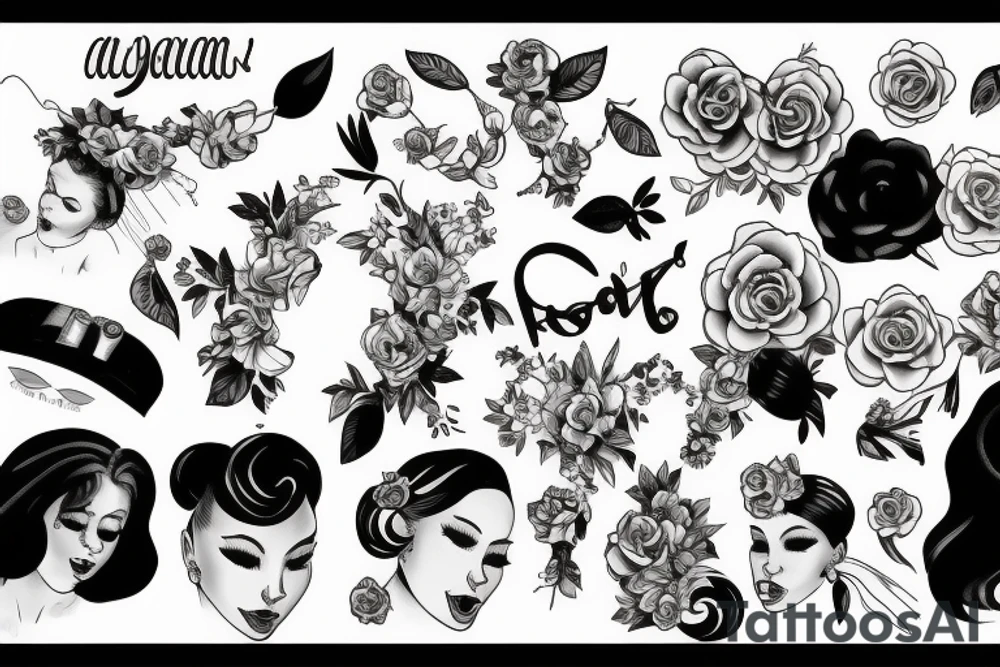 Women crying tattoo idea
