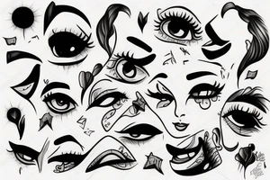 Women crying tattoo idea