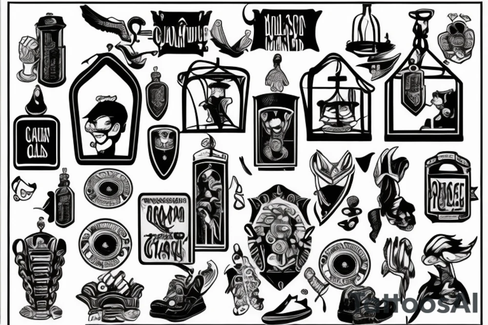 Man behind a prison gate tattoo idea
