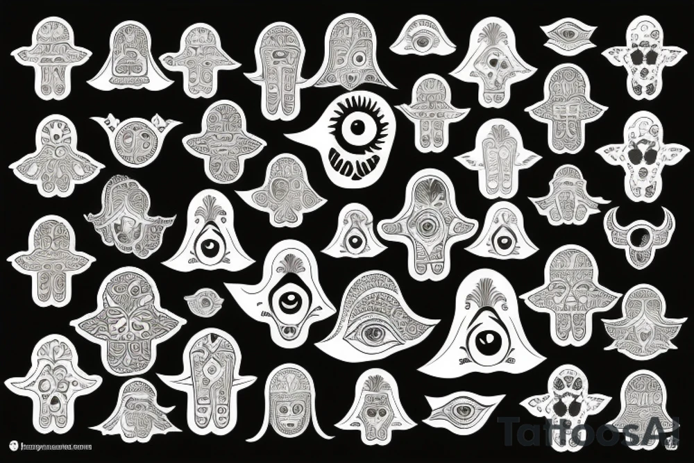 Hamsa hand tattoo idea