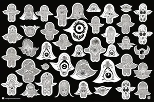 Hamsa hand tattoo idea