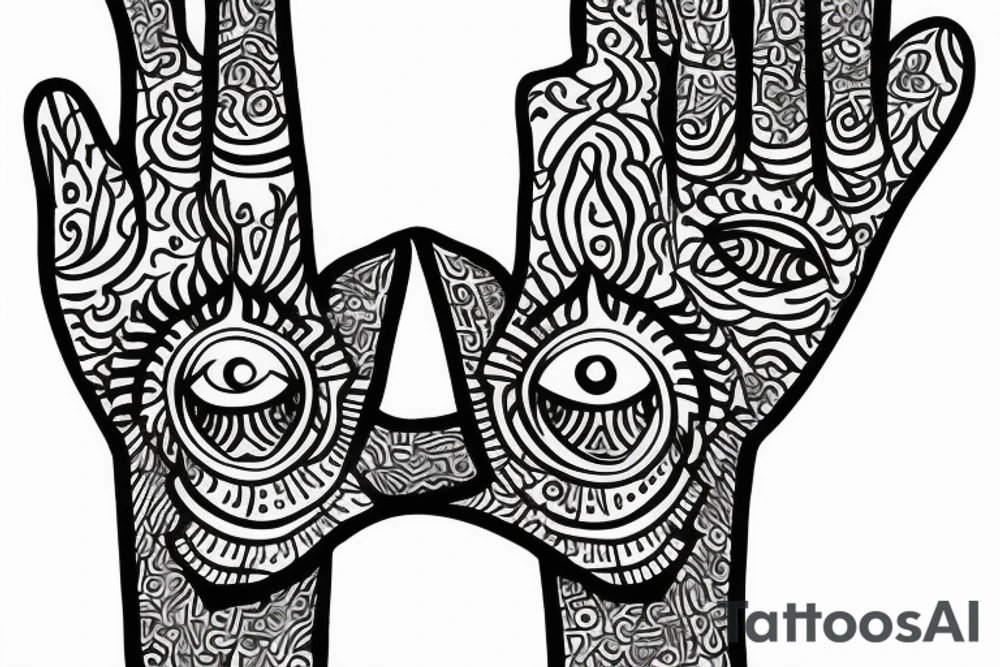 Hamsa hand tattoo idea
