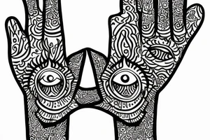 Hamsa hand tattoo idea