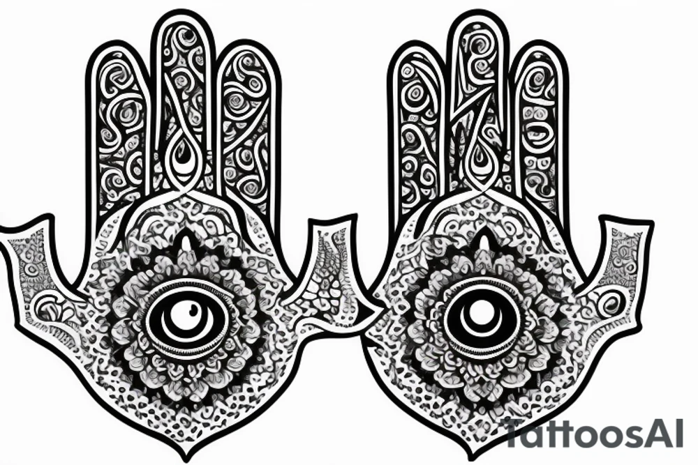 Hamsa hand tattoo idea