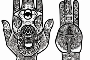 Hamsa hand tattoo idea