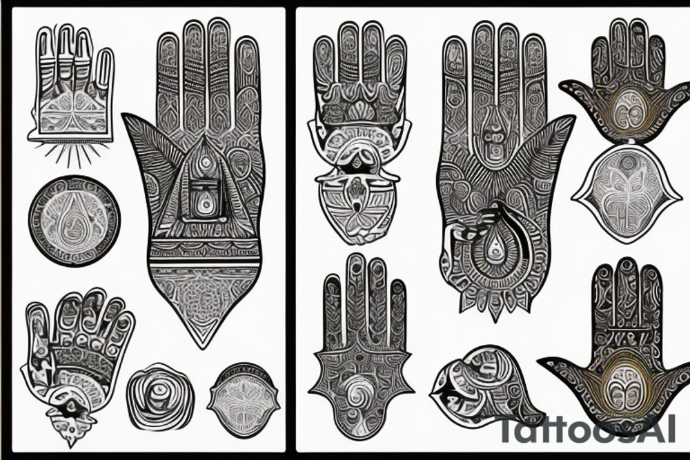 Hamsa hand tattoo idea