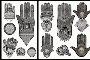 Hamsa hand tattoo idea