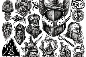 Viking prison detailed tattoo idea