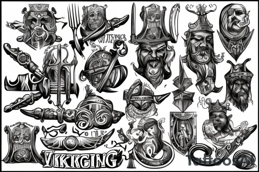 Viking prison detailed tattoo idea