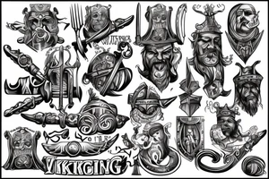 Viking prison detailed tattoo idea