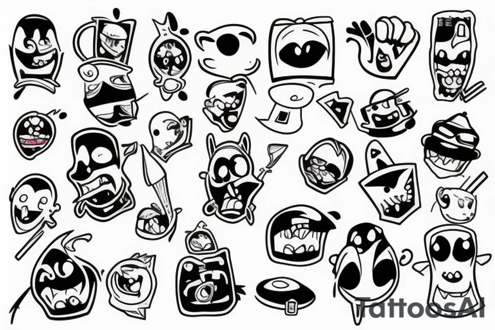 Funny cartoon tattoo idea