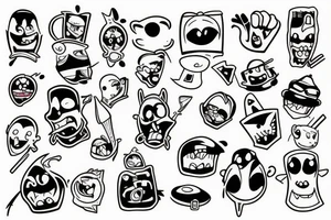 Funny cartoon tattoo idea