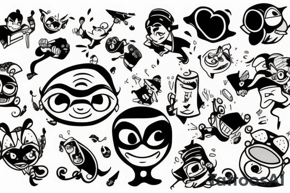 Funny cartoon tattoo idea