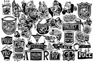No police funny prison style detailed tattoo idea