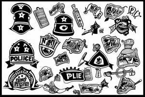 No police funny prison style remastered tattoo idea