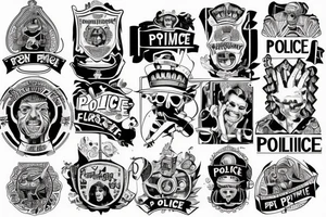 No police funny prison style remastered tattoo idea