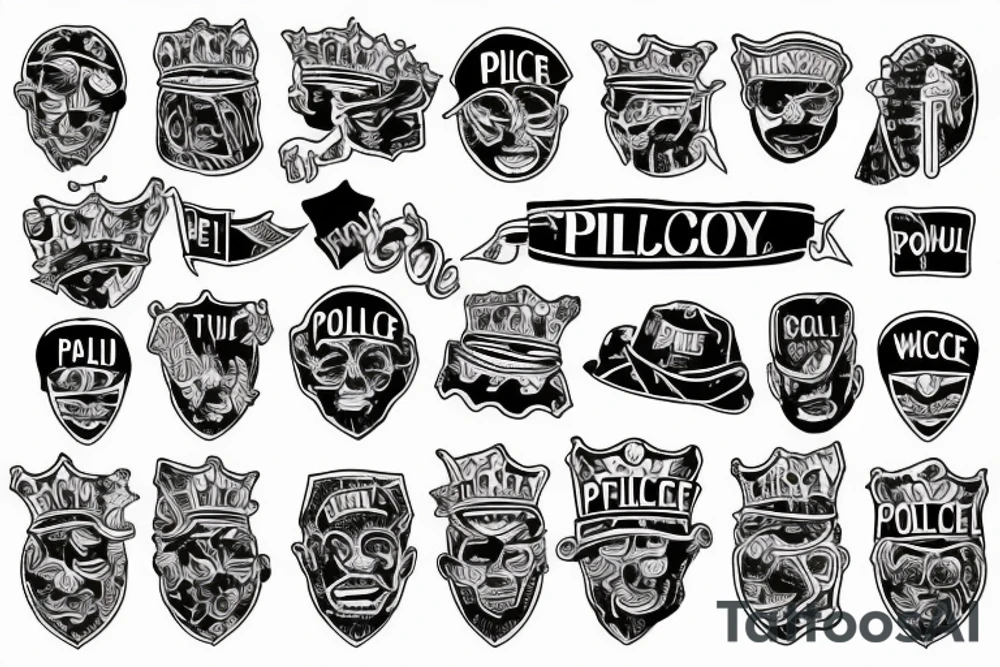 No police funny prison style remastered tattoo idea