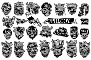 No police funny prison style remastered tattoo idea