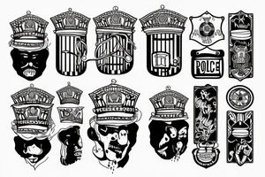 No police funny prison style remastered tattoo idea