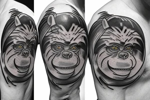 Monkey attacking police tattoo idea