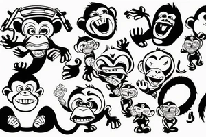 Monkey attacking police  remaster tattoo idea