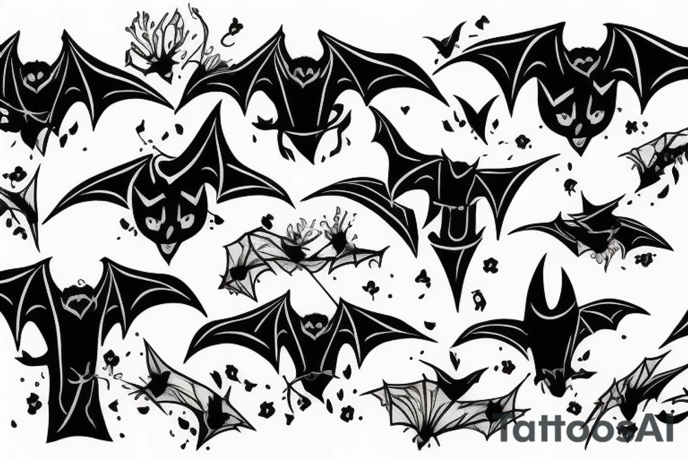 Bats come out of the dark tattoo idea