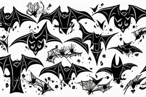 Bats come out of the dark tattoo idea