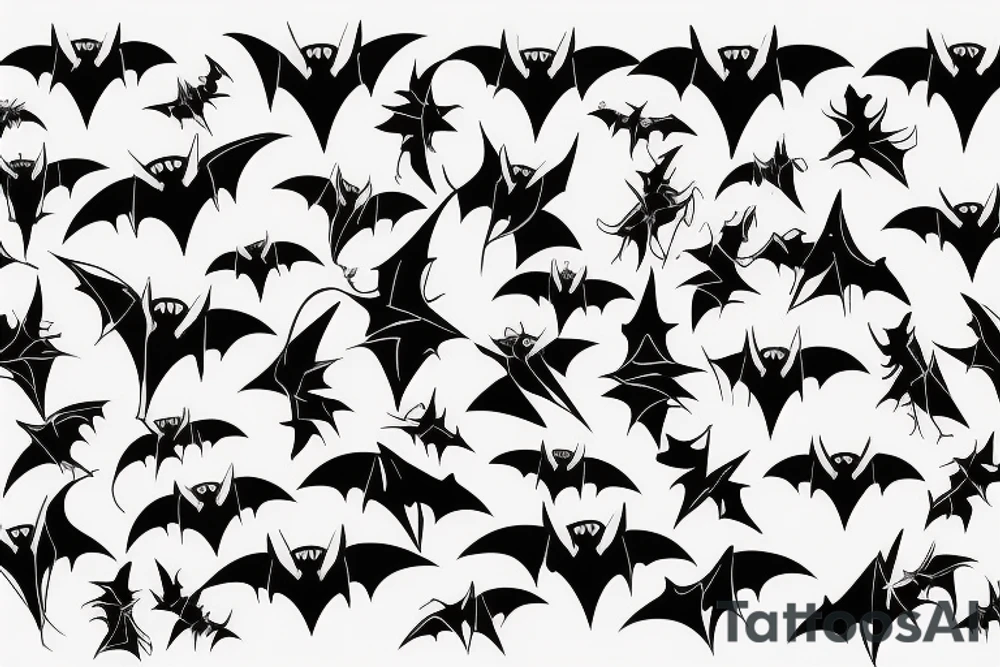 Bats come out of the dark tattoo idea