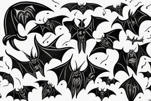 Bats come out of the dark tattoo idea
