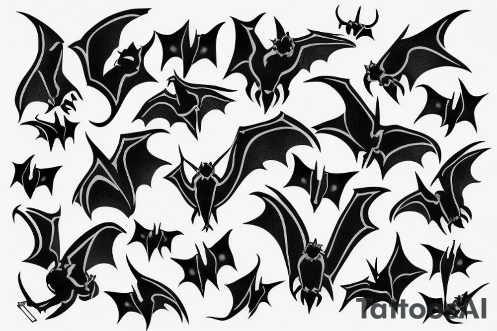 Bats come out of the dark tattoo idea