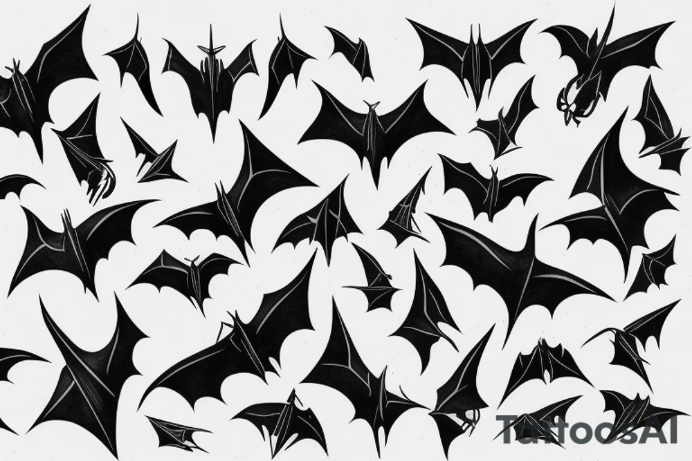 Bats appear from the darkness tattoo idea