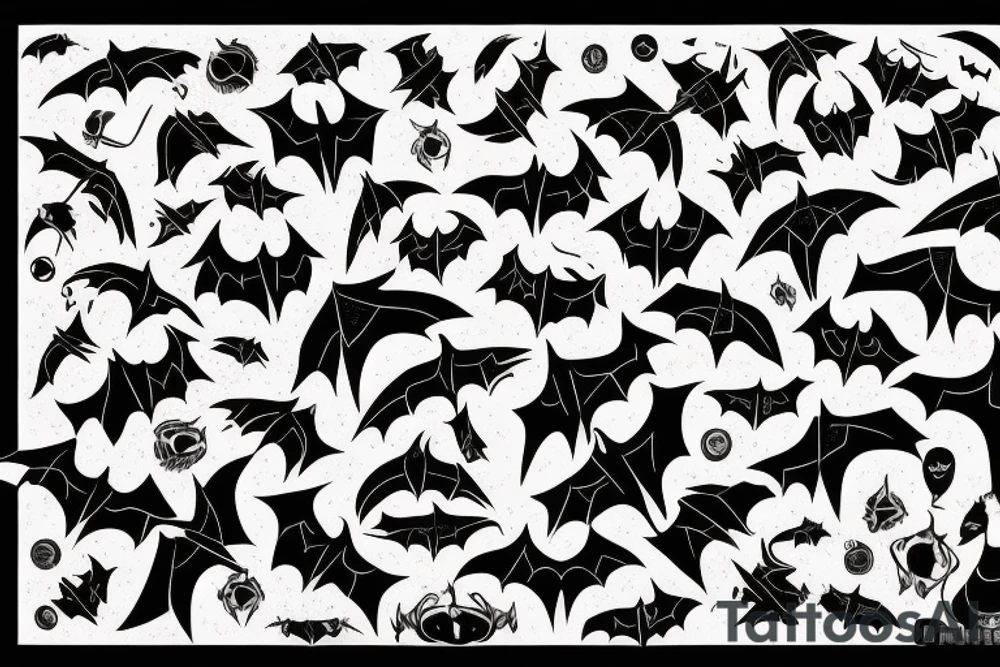 Bats appear from the darkness tattoo idea