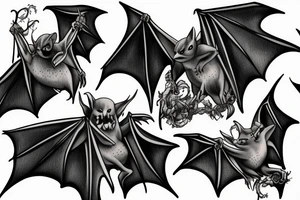 Bats appear from the darkness tattoo idea